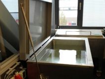 Maatwerk: grote (roestvaststalen) waterbaden en inzetten